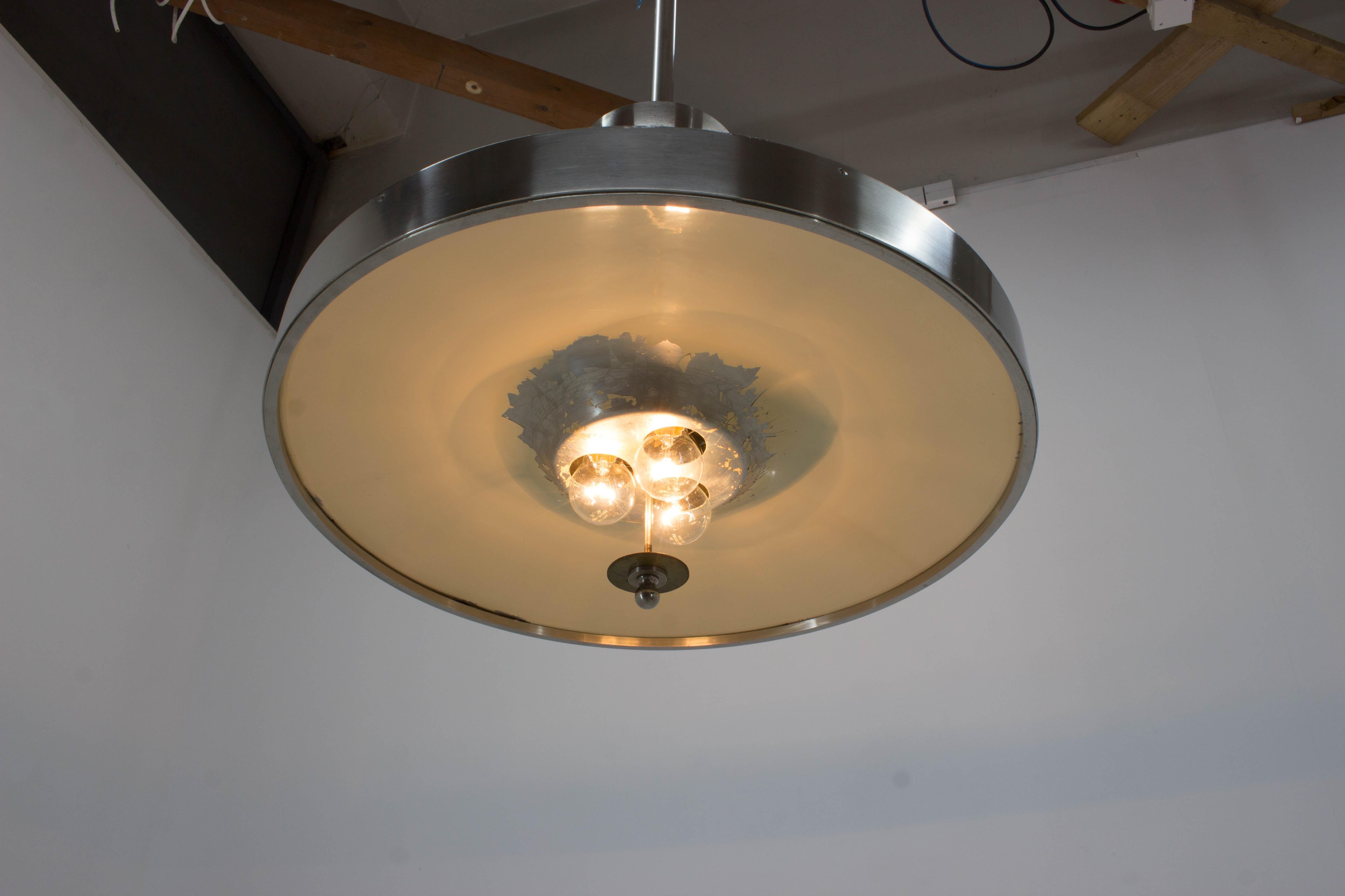 Ultra Rare Large Bauhaus Chandelier, 1930s For Sale 12