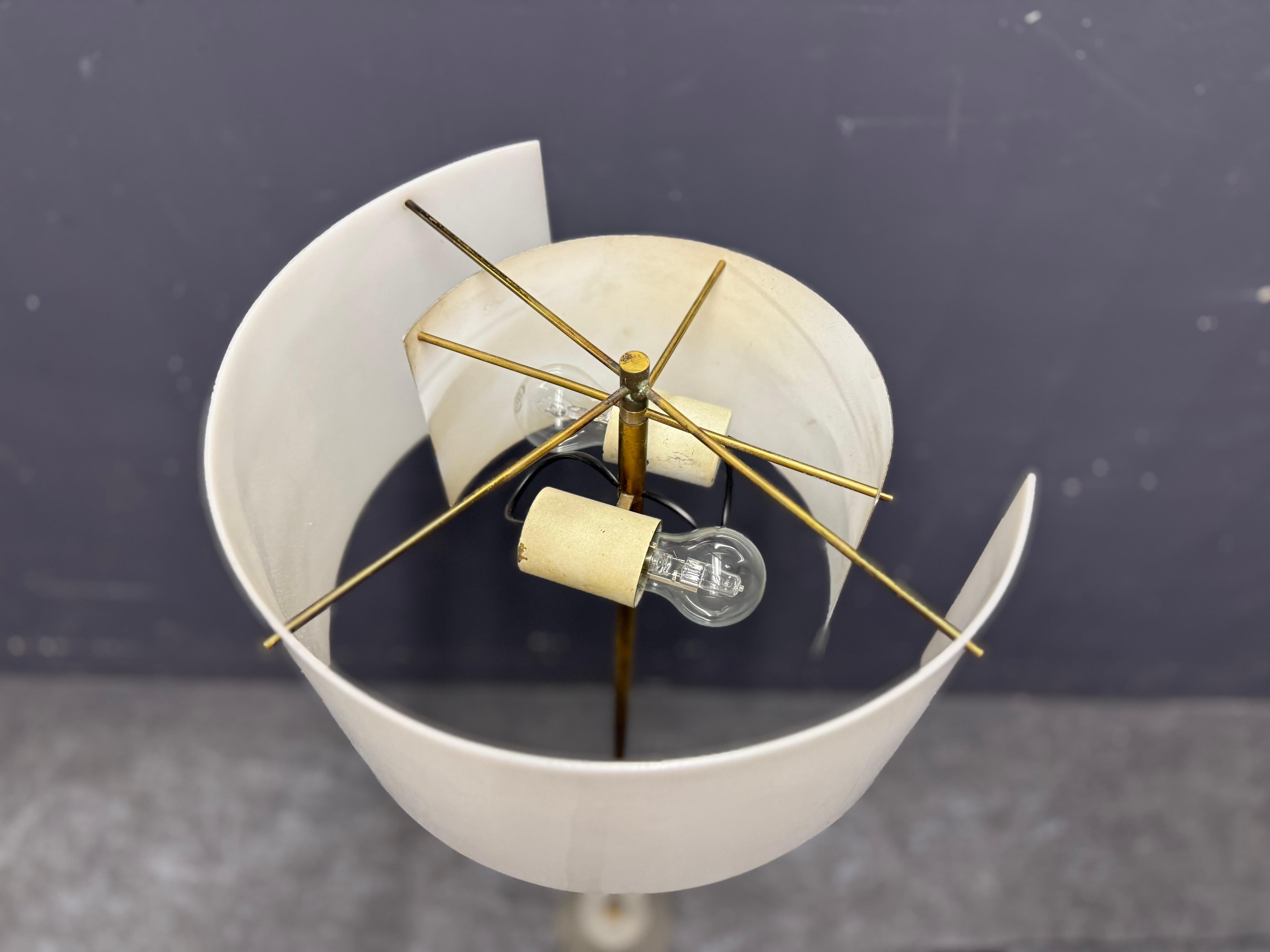 very rare no. 1056 floor lamp by gino sarfatti. documented in the gino sarfatti book by Romanelli & Severi. Rare brass version. 