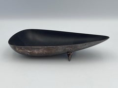 Ultra raro Reed & Barton #94 Piatto per caramelle a goccia con smalto nero opaco di John Prip