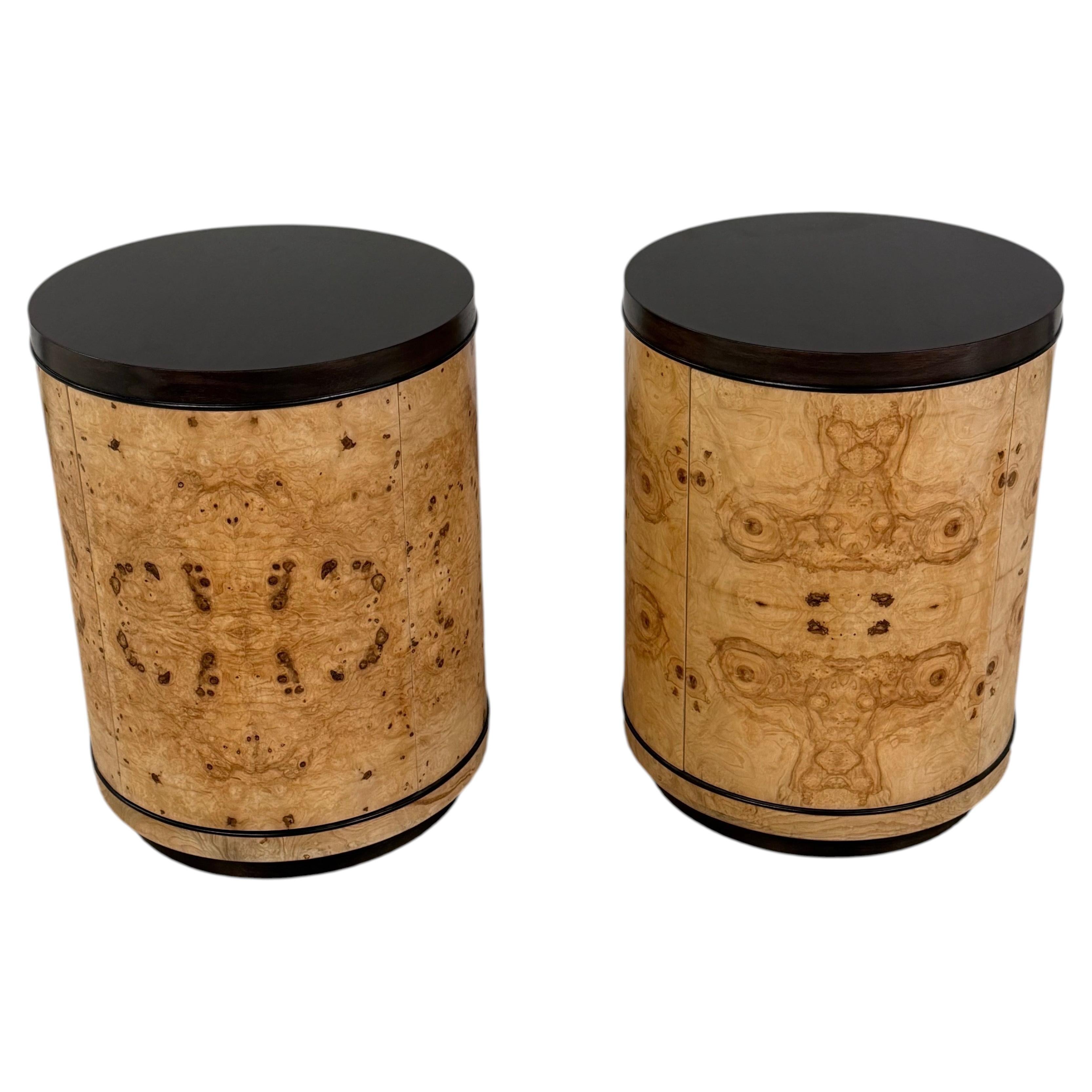 Ultra Rare Scene Two Drum Tables From Henredon For Sale