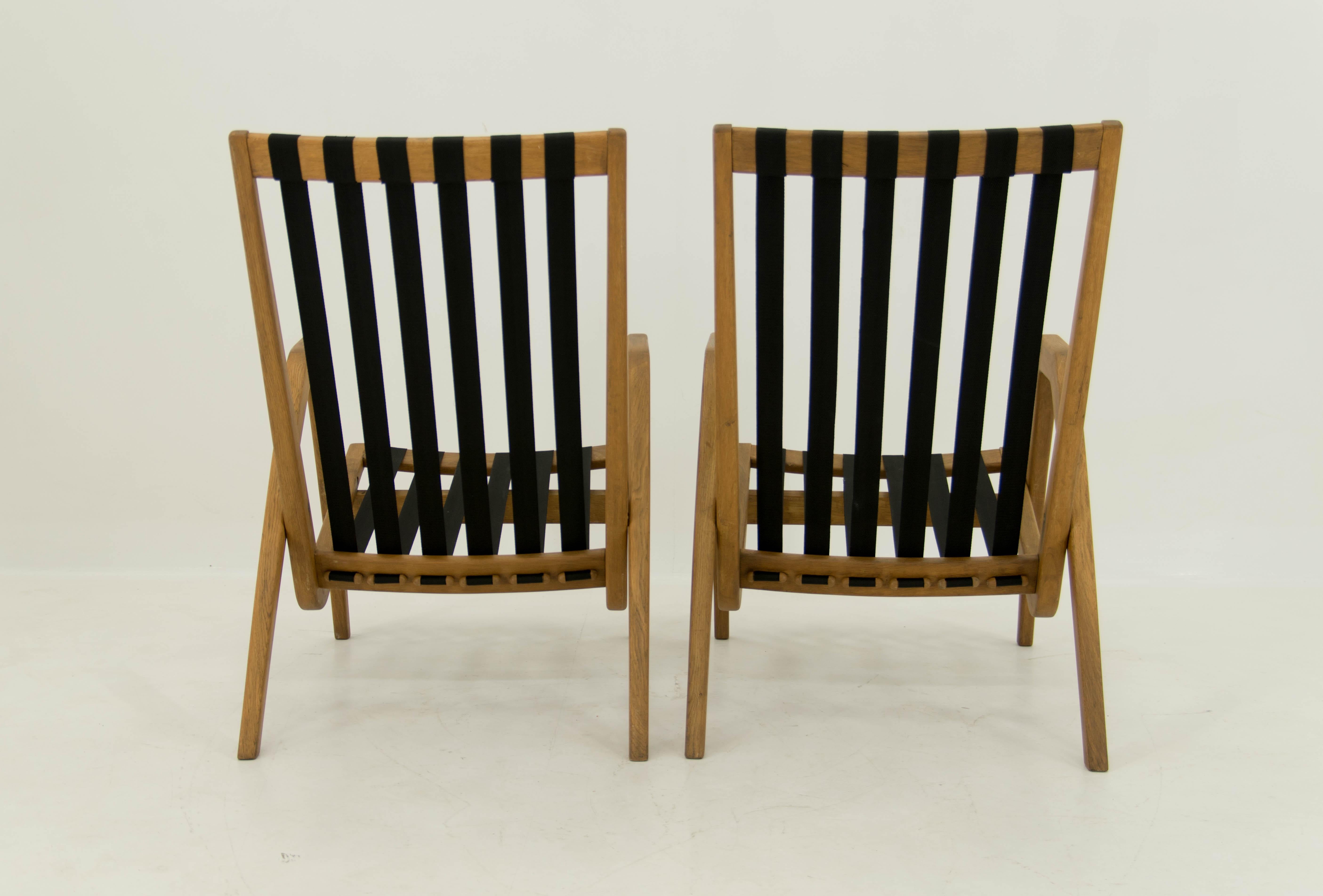 Ultra Rare Set of Film Inventory Armchairs by Jan Vanek, 1950s In Good Condition For Sale In Praha, CZ