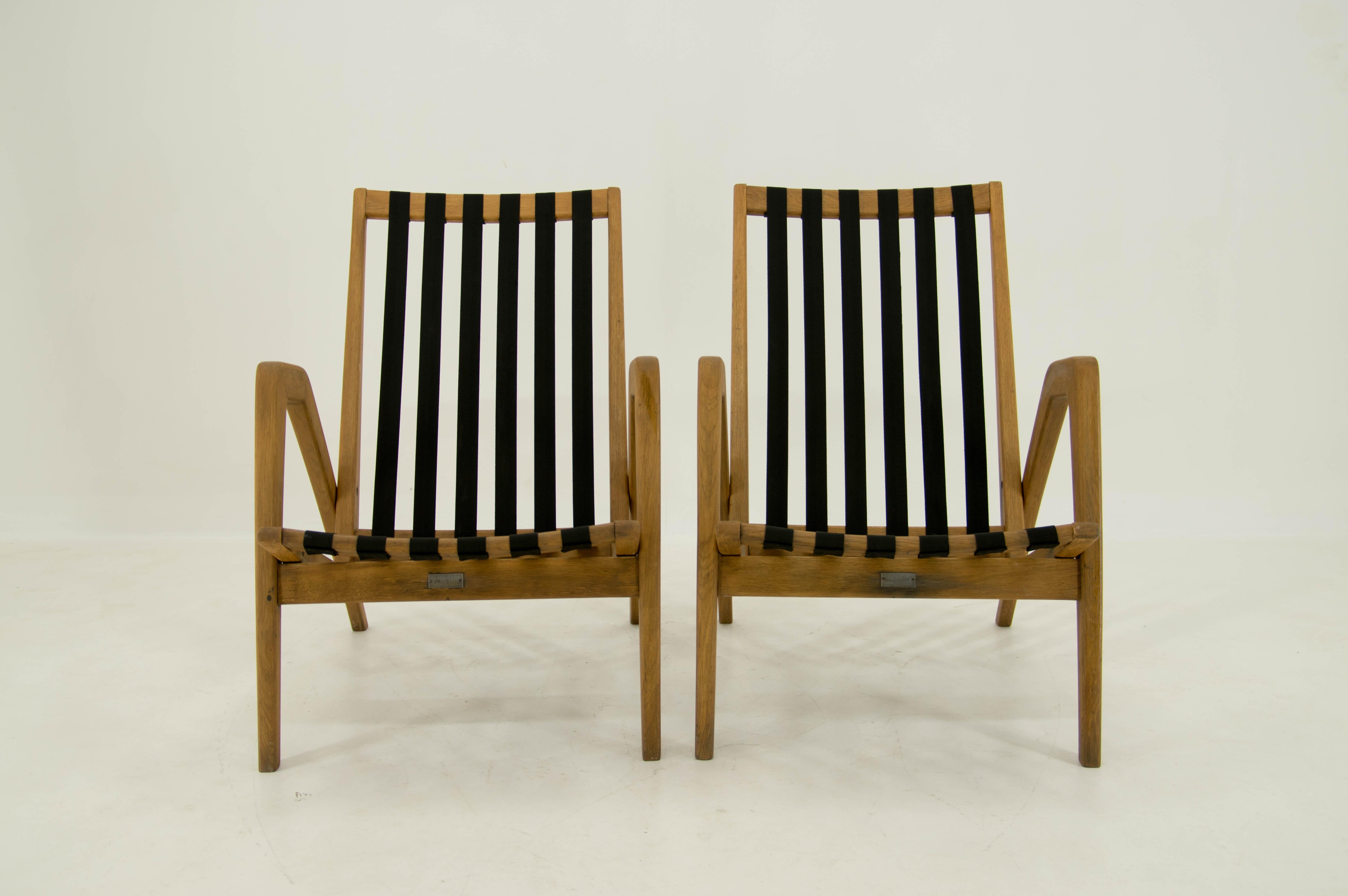 Ultra Rare Set of Film Inventory Armchairs by Jan Vanek, 1950s For Sale 1