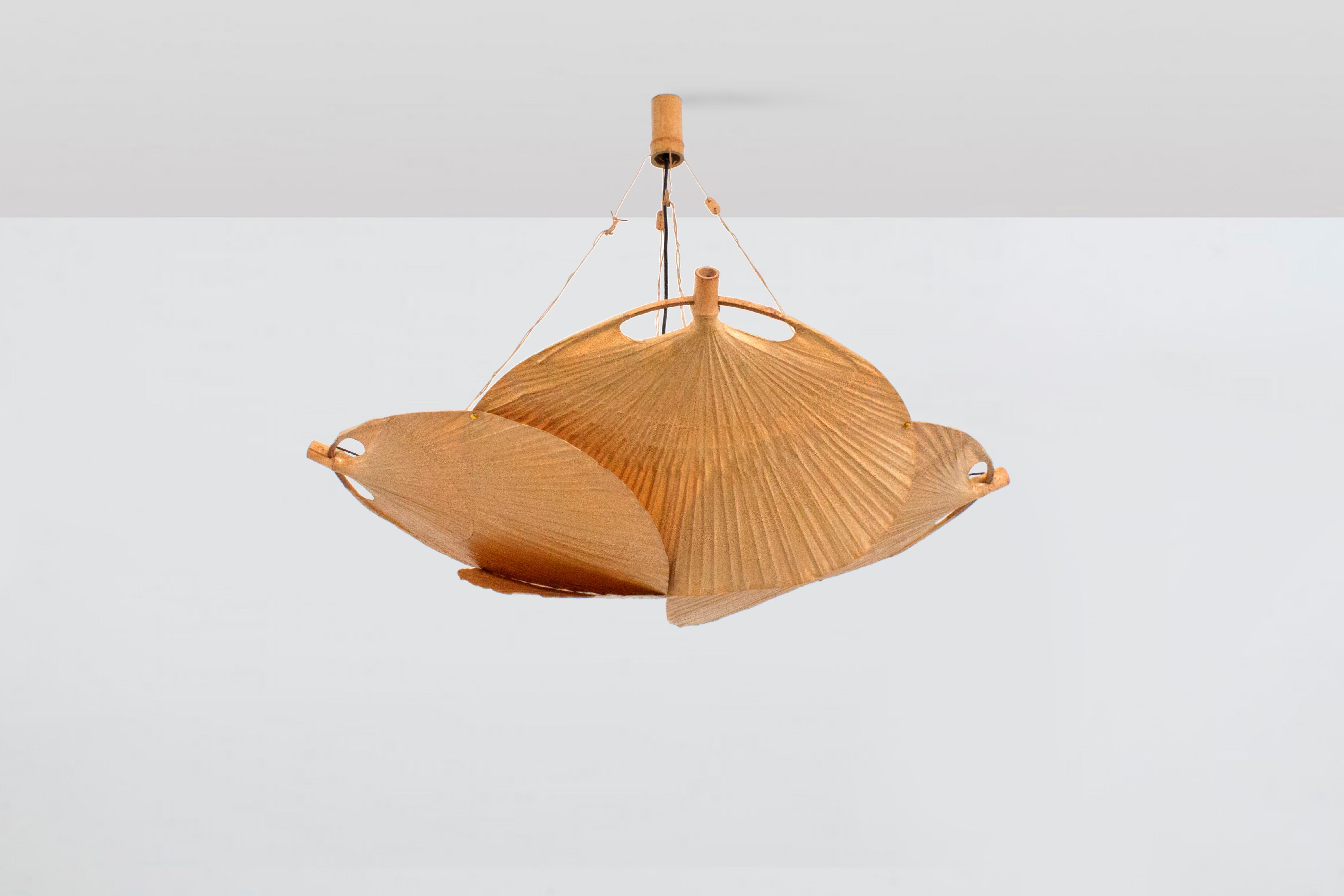 Mid-Century Modern Ultra Rare Uchiwa ‘Yotsuba’ Chandelier by Ingo Maurer, 1973