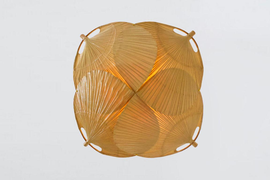 Mid-Century Modern Ultra Rare Uchiwa ‘Yotsuba’ Flushmount / Wall Light by Ingo Maurer, 1973