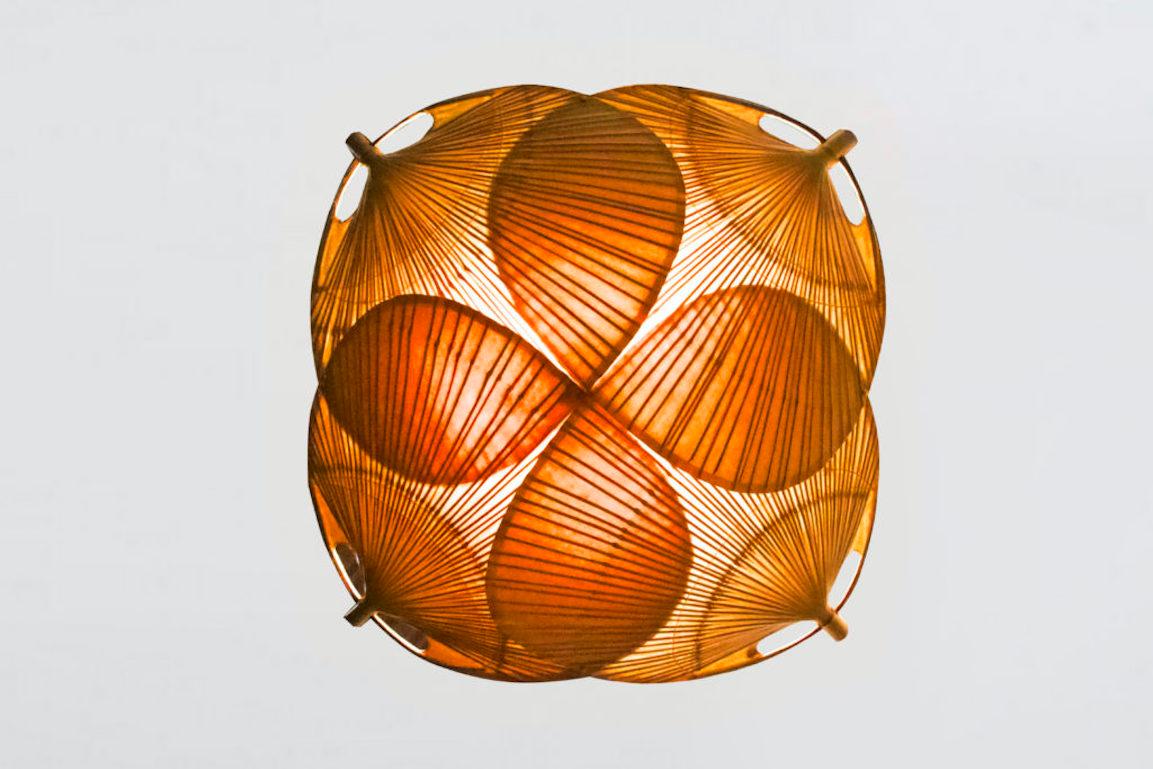 Ultra Rare Uchiwa ‘Yotsuba II’ Chandelier by Ingo Maurer, 1973 In Good Condition In Echt, NL