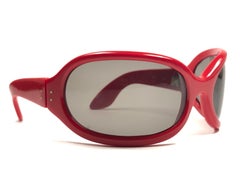 Ultra Rare Vintage Oliver Goldsmith Yuhu Candy Red Oversized 1966 Sunglasses