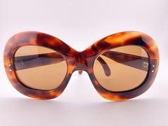 Ultra Rare Vintage Philippe Chevallier Tortoise Oversized 1960's Sunglasses