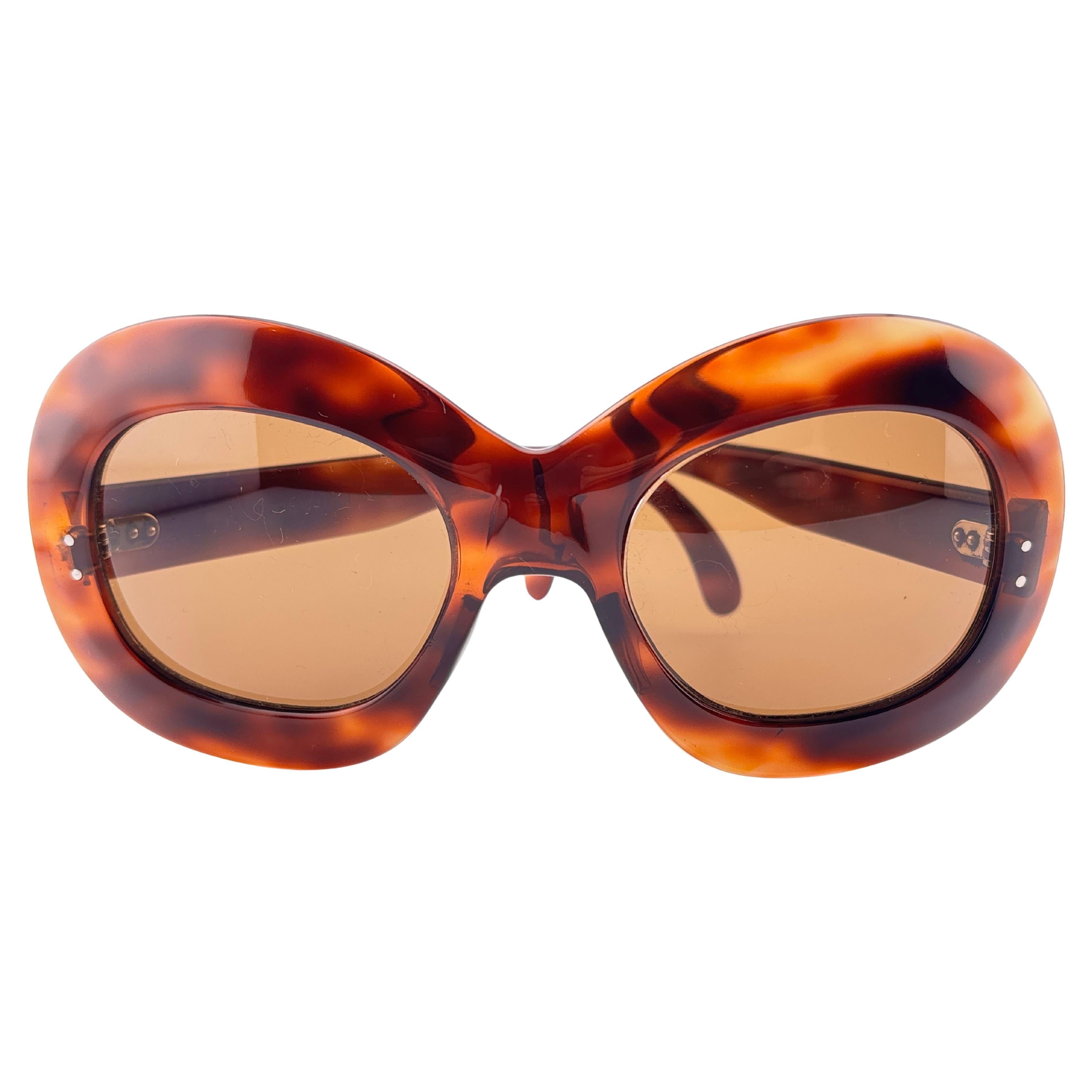 Ultra Rare Vintage Philippe Chevallier Tortoise Oversized 1960's Sunglasses