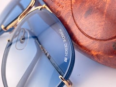 Ultra Rare Vintage Porsche 5623 Blue Leather Frame 1980 Sunglasses Germany