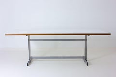 Ultra Rare White Jules Wabbes Dining Table for Mobilie Universel, 1959