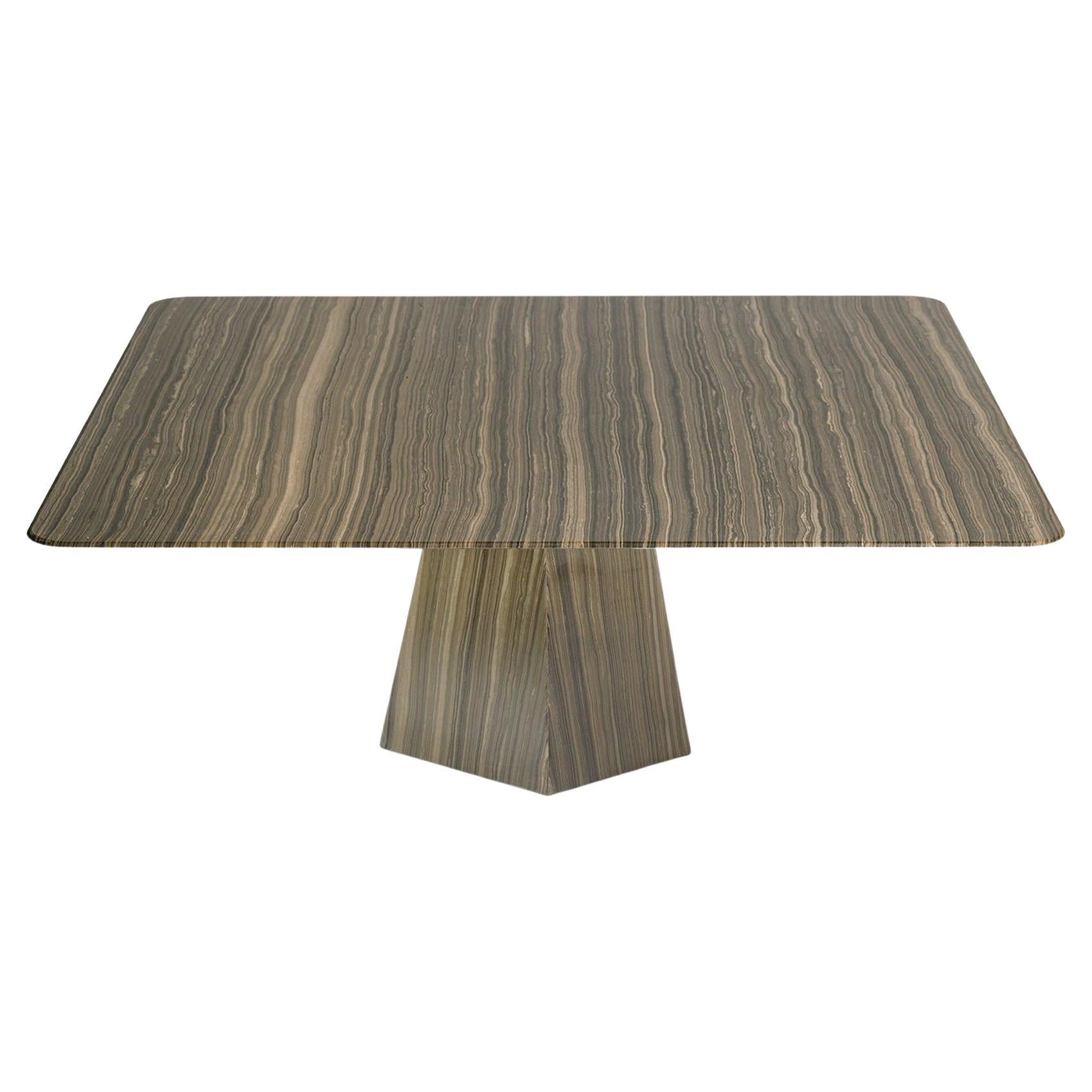 Ultra Thin Brown Marble Square Coffee Table