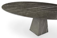 Ultra Thin Graphite Marble Round Side Table