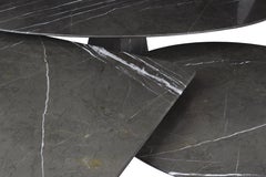 Ultra Thin Grey Graphite Marble Squared Coffee Table