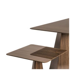 Ultra Thin Small Square Brown Marble Dining Table