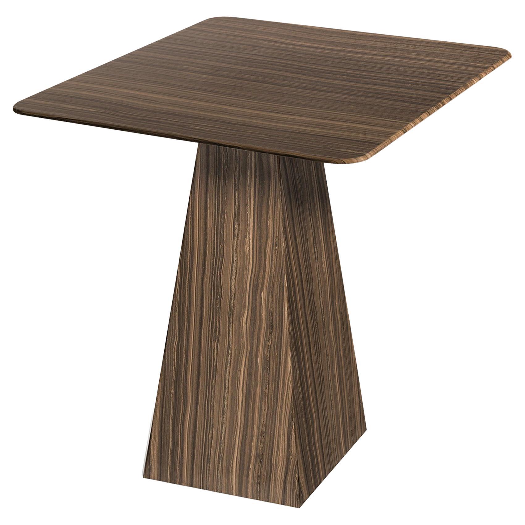 Ultra Thin Small Square Brown Marble Dining Table For Sale