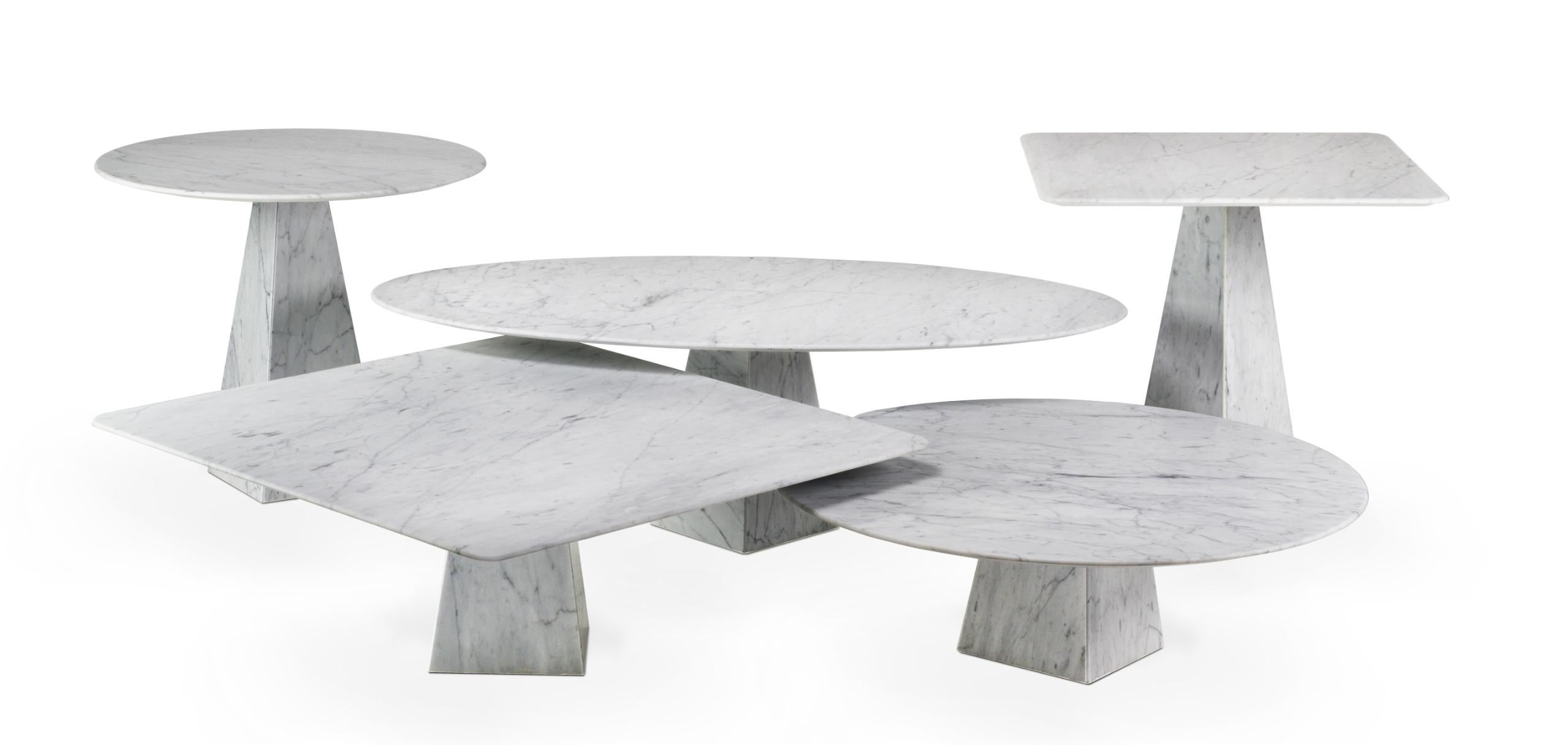 Portuguese Ultra Thin White Carrara Marble Console Table For Sale