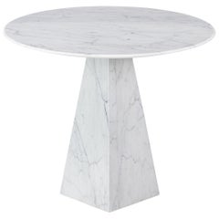 Table d'appoint ronde en marbre blanc de Carrare ultra mince