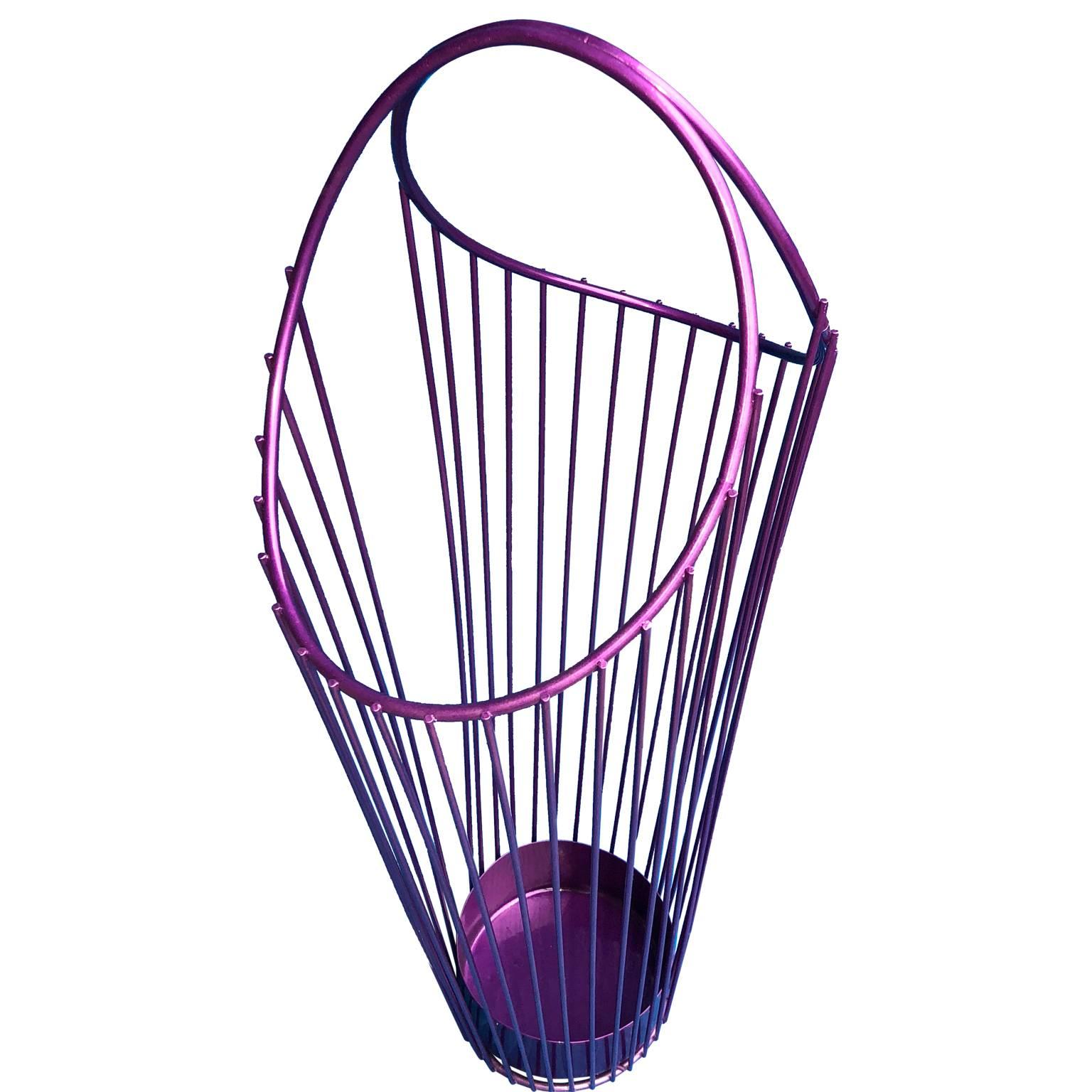 Powder-coated ultra violet umbrella stand.