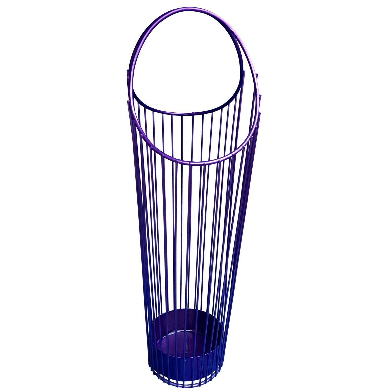 Vintage Newly Powder-Coated Ultra Violet Umbrella Stand In Good Condition In Haddonfield, NJ