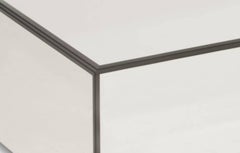 Coffee Table Silvia, Ultra White Glass Lacquered Edge