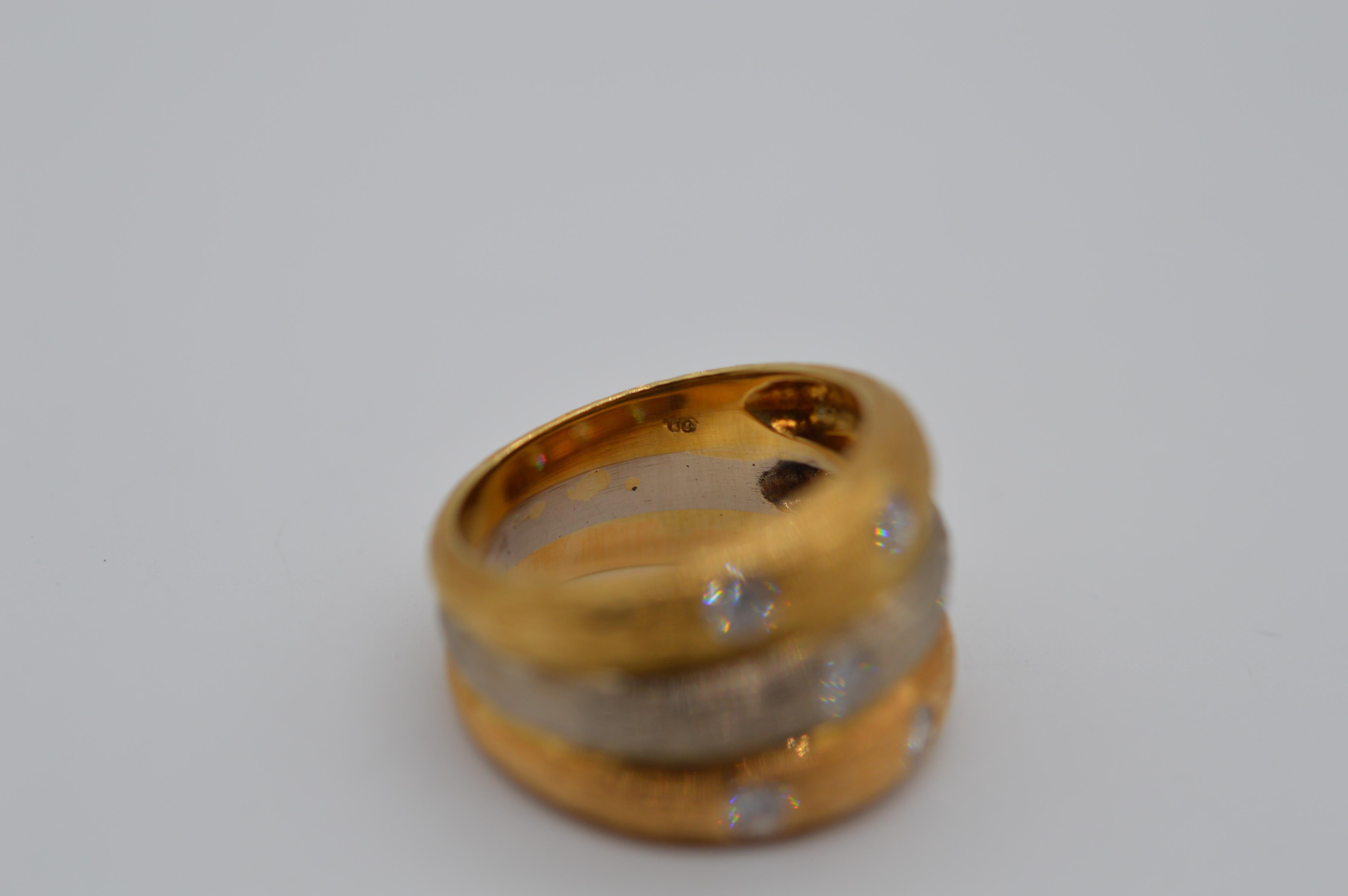 Diamonds earrings & ring set in 18K Rose, White & Yellow Gold  Unworn For Sale 1