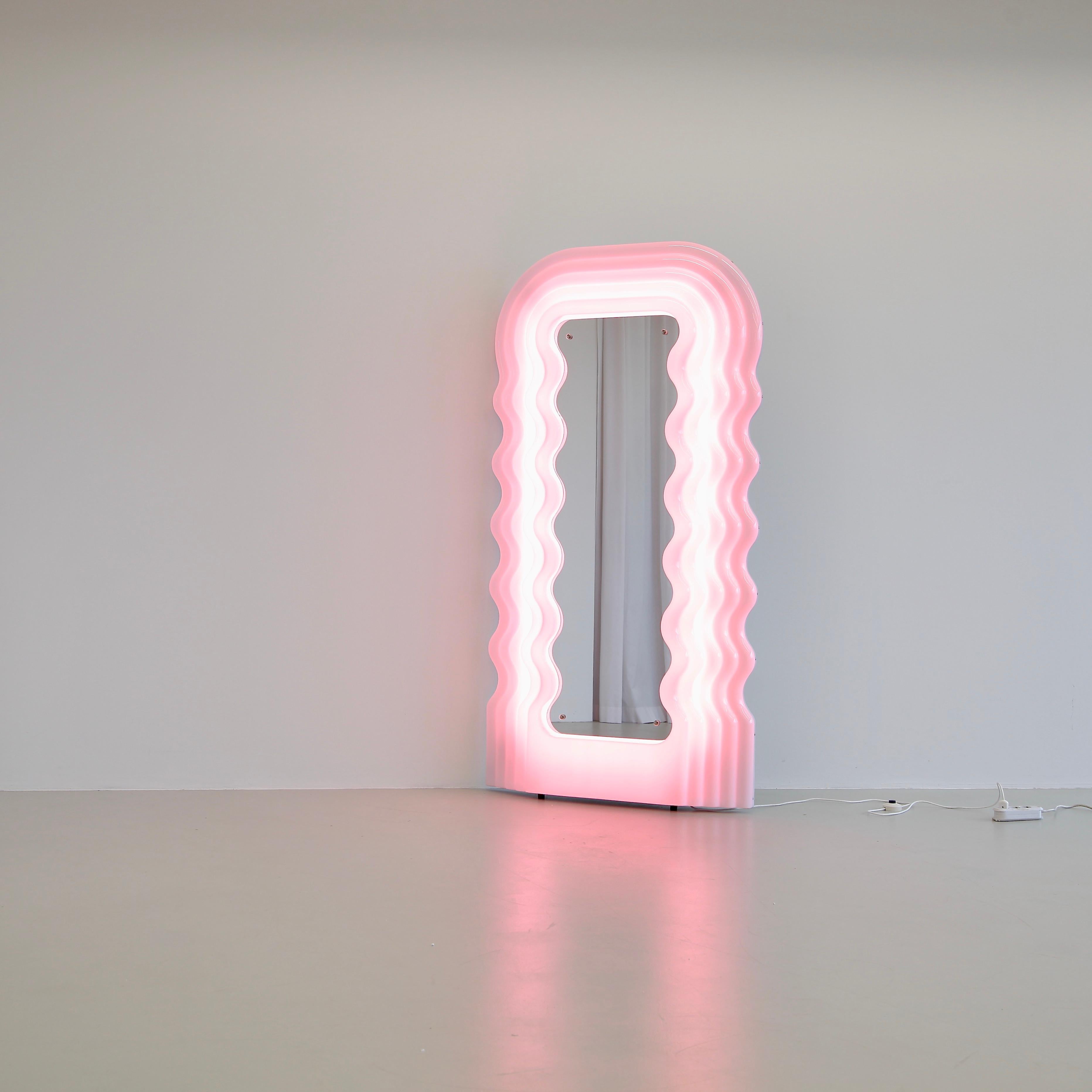 Ultrafragola Illuminated Wall Mirror Designed by Ettore Sottsass 1