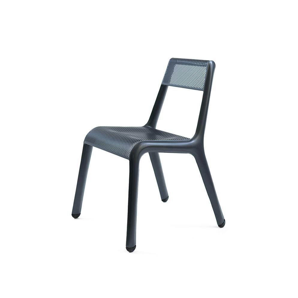 Ultraleggera Anodic black chair by Zieta
Dimensions: D 58 x W 49 x H 78 cm
Materials: Aluminium

In 1957, Italian designer Gio Ponti created the Superleggera chair weighing only 1700 grams. In 2019, Oskar Zieta also took up the featherweight