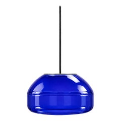 Lampada a sospensione in vetro soffiato blu oltremare - Lampada moderna e minimalista