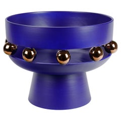 Bleu outremer, lustre métallique cuivré Bol Kósmos par deBlona