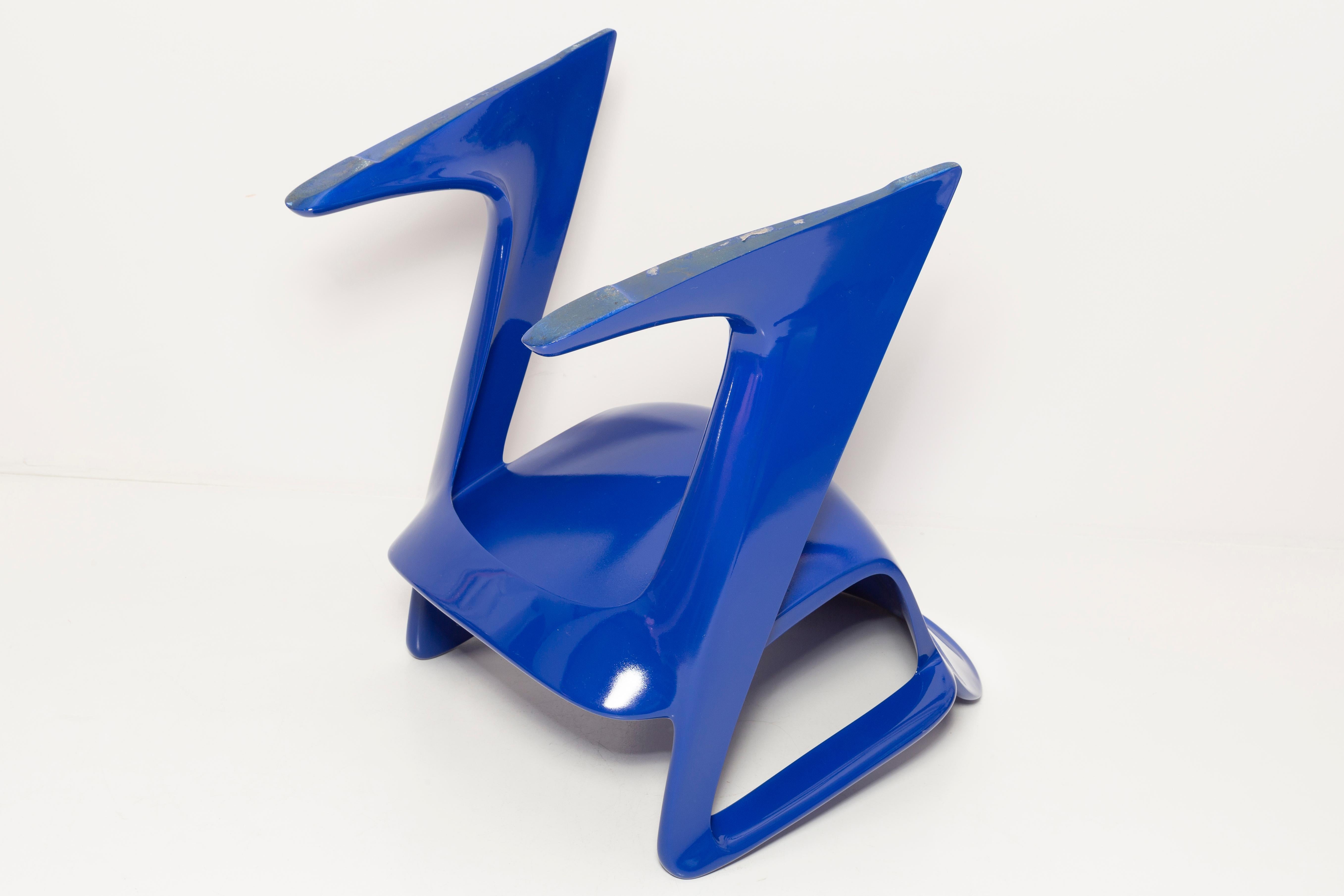 Ultramarine Blue Kangaroo Chair Designed by Ernst Moeckl, Germany, 1968 For Sale 1