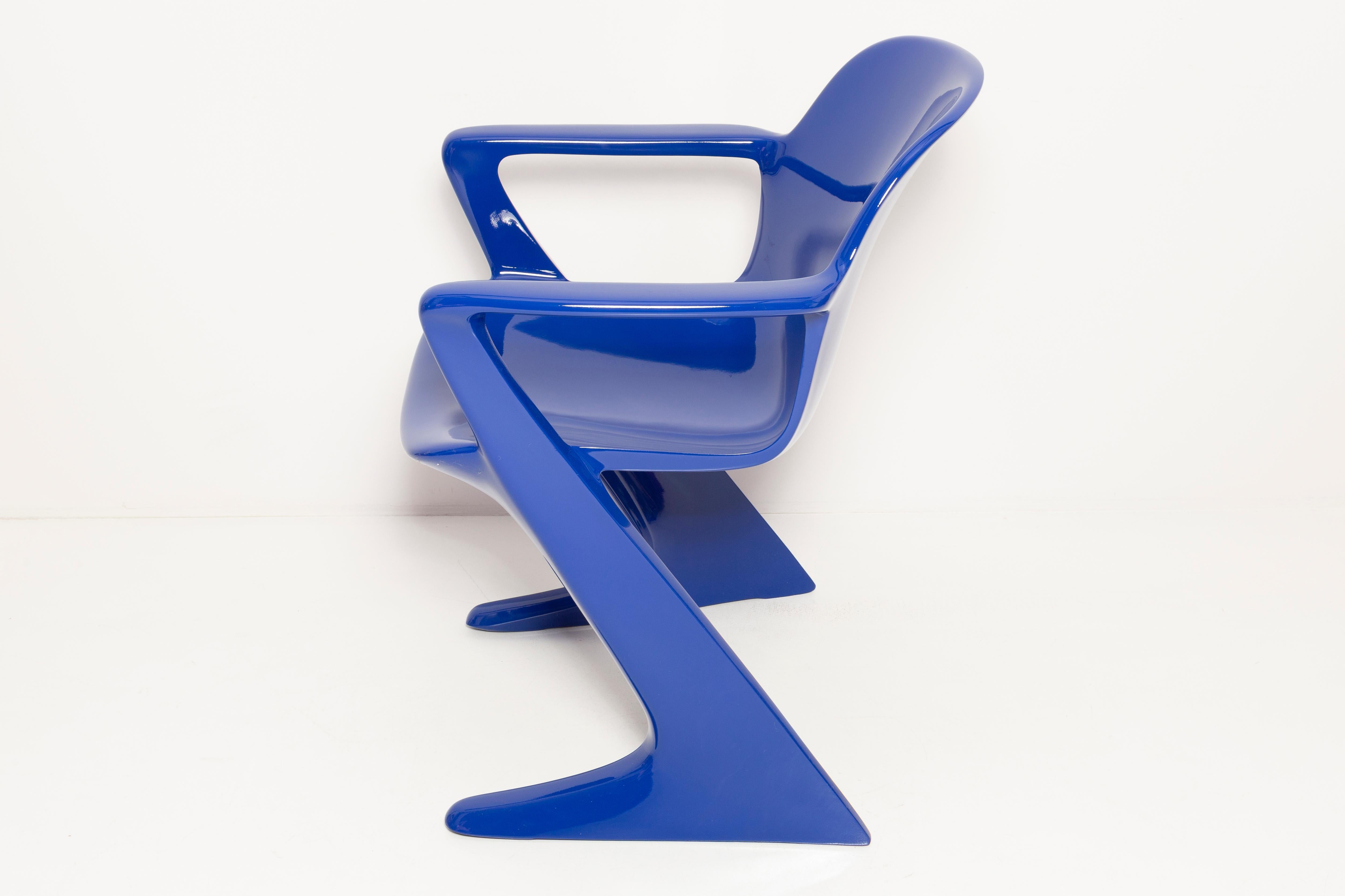 20th Century Ultramarine Blue Kangaroo Chair Designed by Ernst Moeckl, Germany, 1968 For Sale
