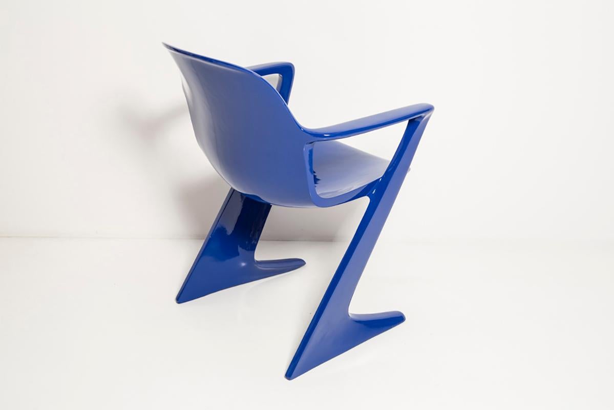 20th Century Ultramarine Blue Kangaroo Chair Designed by Ernst Moeckl, Germany, 1968 For Sale