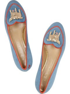 ULTRARARE NEW Charlotte Olympia Wildleder Chinese Zodiac Schwein Loafers Hausschuhe 39 猪