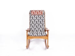 ULUV Rocking Chair, 1950s Élitis Upholstery