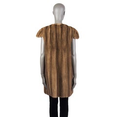ULYANA SERGEENKO brown MINK FUR & CRYSTAL Winter Vest Coat Sz. M / L