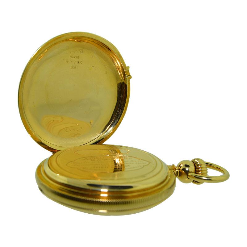 Ulysse Breting Yellow Gold Chronometer Half Hunter Full Size Pocket watch, c1890 3
