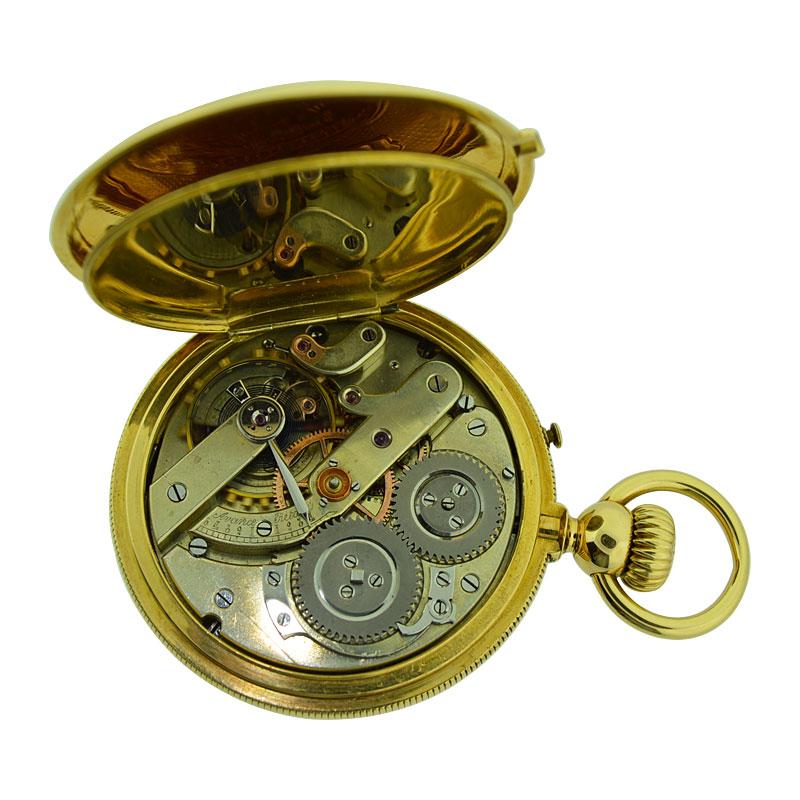Ulysse Breting Yellow Gold Chronometer Half Hunter Full Size Pocket watch, c1890 4