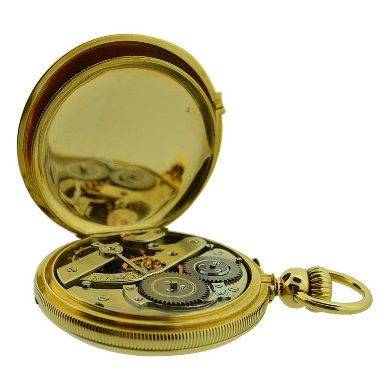Ulysse Breting Yellow Gold Chronometer Half Hunter Full Size Pocket watch, c1890 5