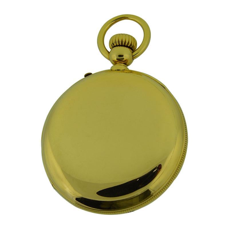 Ulysse Breting Yellow Gold Chronometer Half Hunter Full Size Pocket watch, c1890 1