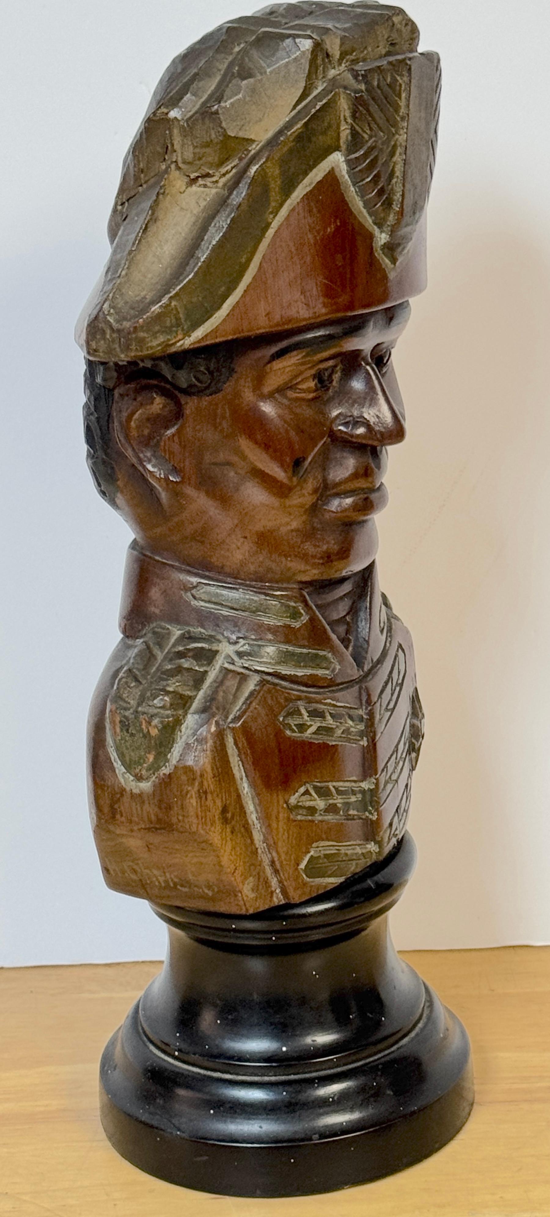 Ulysses Dabouze (Haitiano, XIX sec.) Busto scolpito a mano di Henri Christophe In condizioni buone in vendita a West Palm Beach, FL