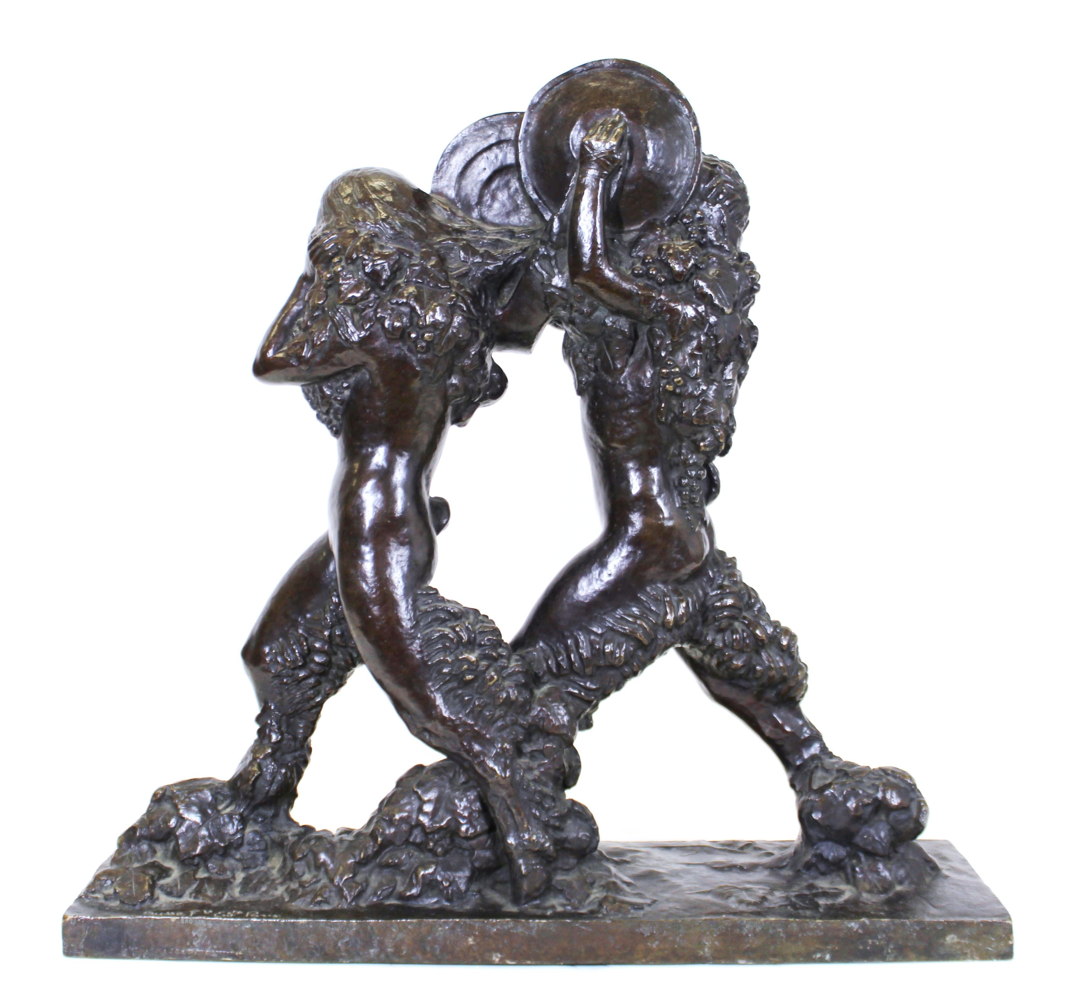 Ulysse Gémignani 'Satyres aux cymbales' Sculpture en bronze Art Déco 3