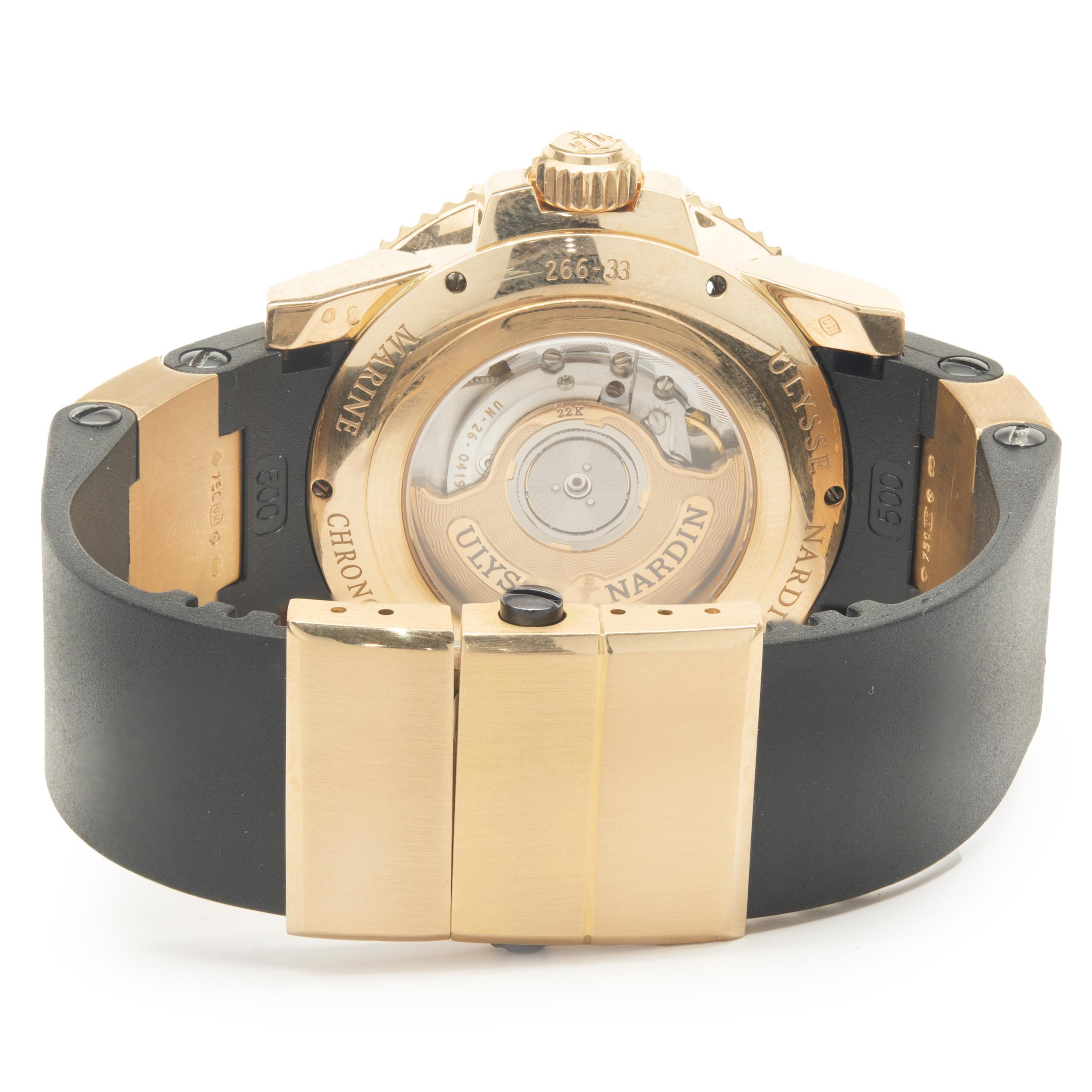 Ulysse Nardin 18 Karat Roségold Marine-Diver im Zustand „Hervorragend“ in Scottsdale, AZ