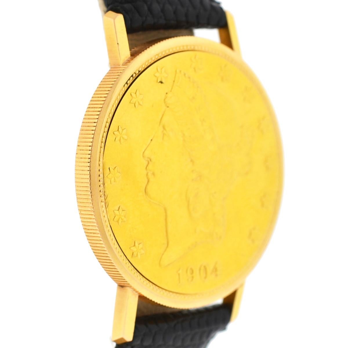 Ulysse Nardin 18 Karat Yellow Gold Manual Winding Coin Watch In Good Condition In Boca Raton, FL