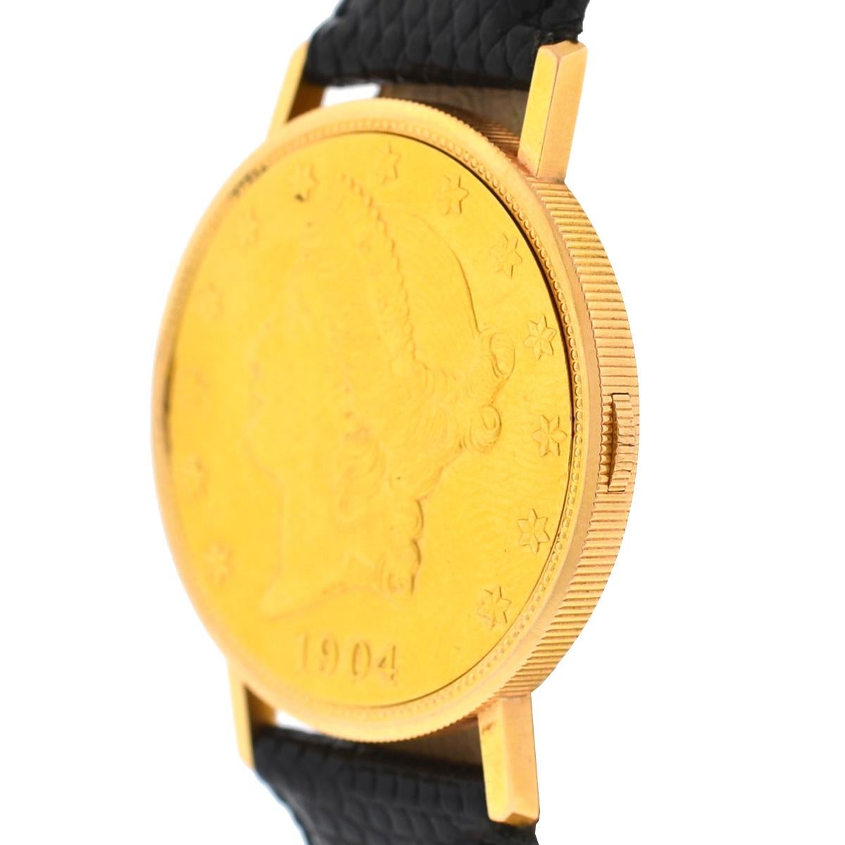 Women's or Men's Ulysse Nardin 18 Karat Yellow Gold Manual Winding Coin Watch
