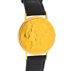 Retro Ulysse Nardin 18 Karat Yellow Gold Manual Winding Coin Watch