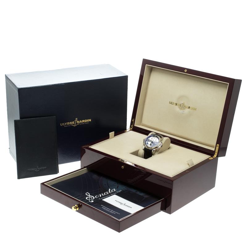 Ulysse Nardin  18K White Gold Sonata Cathedral GMT UN067 Men's Wristwatch 42mm 1