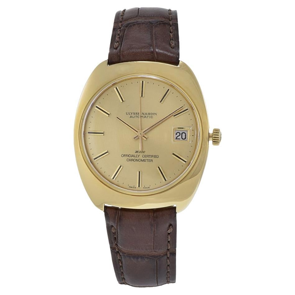 Ulysse Nardin 18K Yellow Gold High Beat Chronometer with Date For Sale