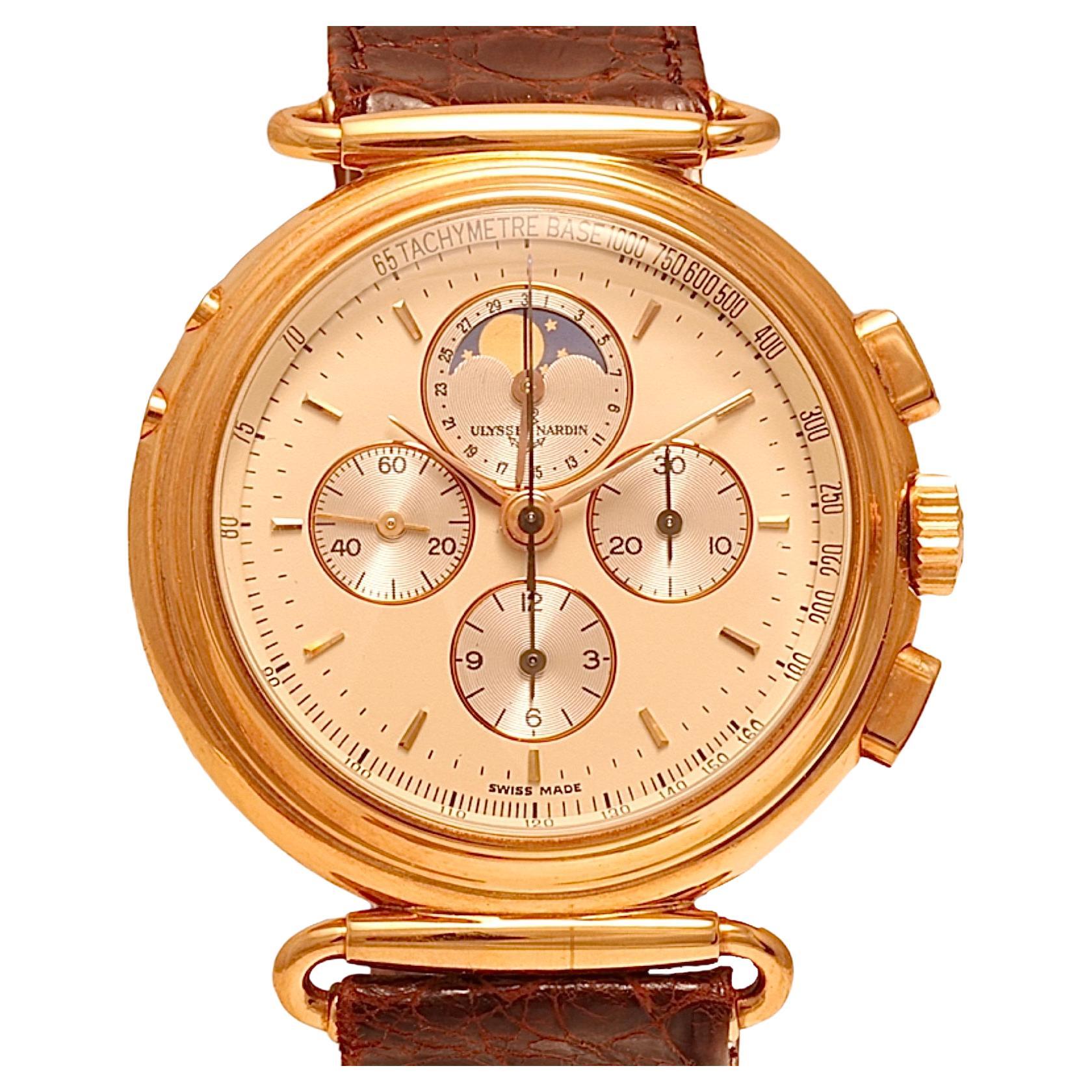 Ulysse Nardin 18kt Yellow Gold Moonphase with Date Limited Edition, Lemania Cal. For Sale