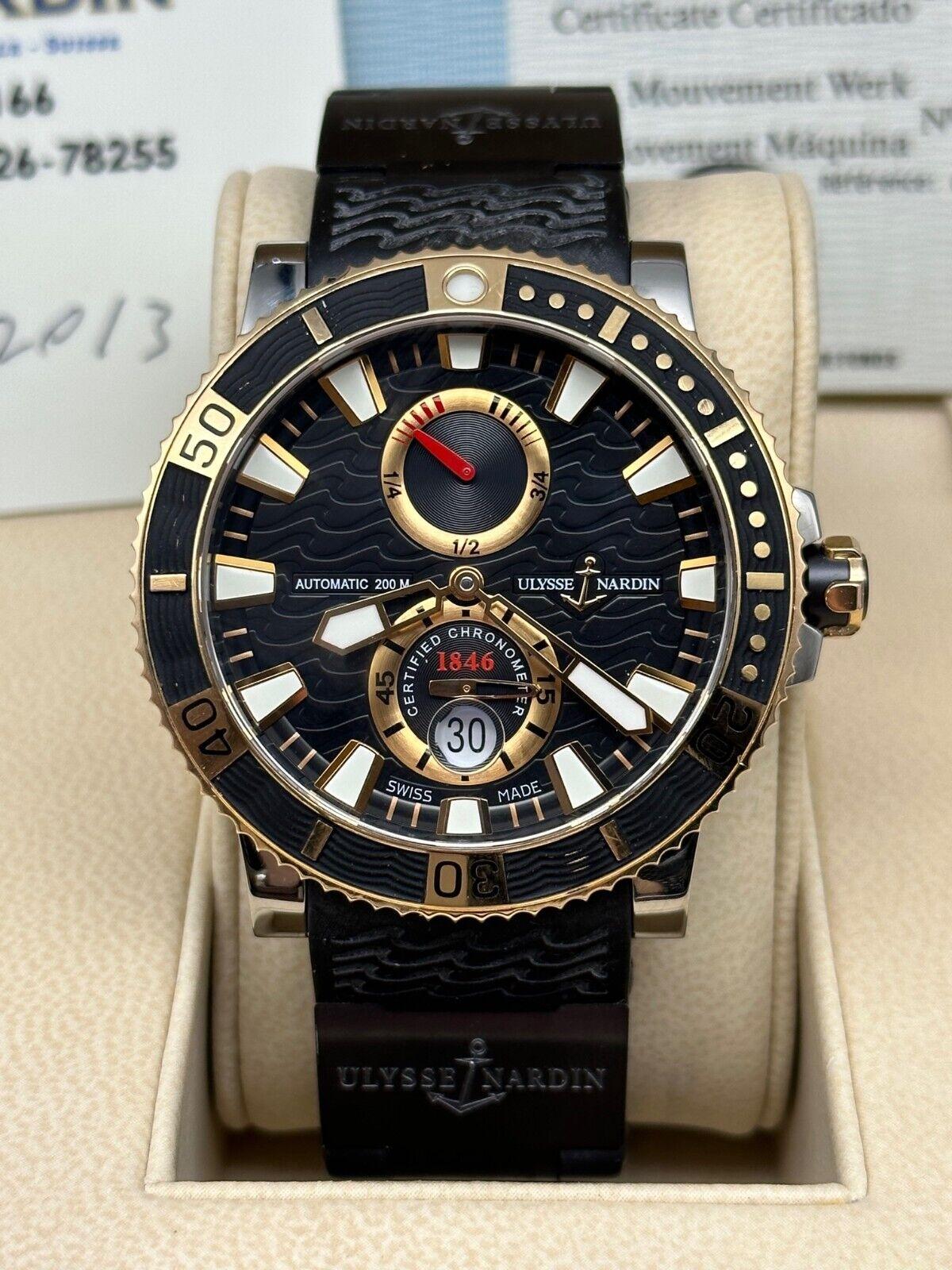 Ulysse Nardin 265-90 Maxi Marine Taucher Titan 18K Roségold Schachtelpapier Herren
