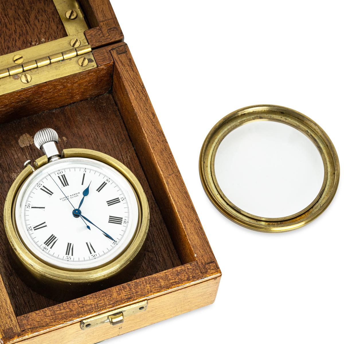 Ulysse Nardin. A Silver British Military Keyless Lever Deck Watch C1940 For Sale 5